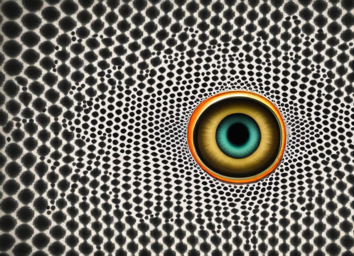 Hypnotiskt öga som skapar en illusion av djup