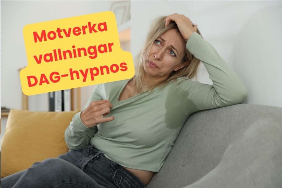 En kvinna som lider av värmevallningar och som kan använda hypnos för att minska besvären